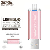 Suntrsi OTG Pen drive 32GB High Speed Metal USB Stick 64gb 16gb Pendrive USB 3.0 Flash Drive Customized Logo USB Flash Drive