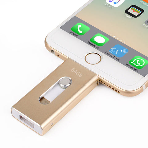 Wholesale Pen drive 128GB 64GB 32GB 16GB Metal USB OTG iFlash Drive HD USB Flash Drives for iPhone iPad iPod iOS Android Phone