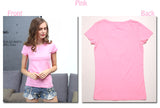 High Quality 18 Color S-3XL Plain T Shirt Women Cotton Elastic Basic T-shirts Female Casual Tops Short Sleeve T-shirt Women 002