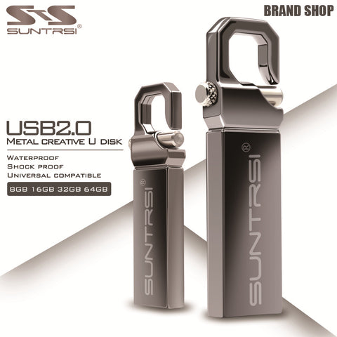 Suntrsi Metal USB Flash Drive 64GB Stain Steel Pendrive Waterproof High Speed Pen Drive 4GB 8GB 16GB 32GB USB Stick Flash Drive