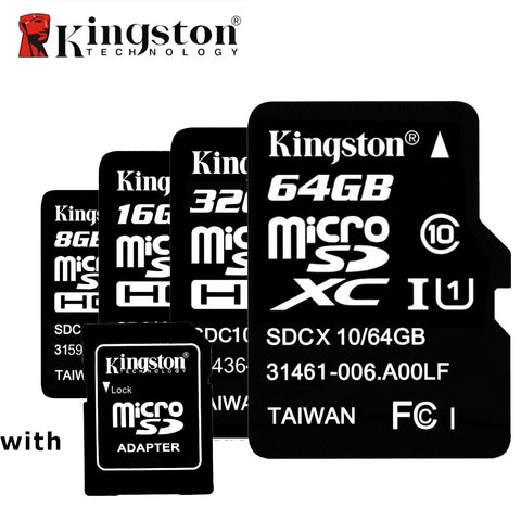 Kingston Class 10 8GB 16GB 32GB 64GB Micro SD Card 64 GB 32 GB 16 GB 8 GB TF Flash Memory Card Microsd With Card Adapter