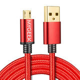 MyGeek Update Nylon Micro USB Cable for Samsung HTC Huawei Xiaomi 2m Fast Charge wire Microusb Mobile Phone Cables