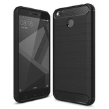 TOMKAS Xiaomi Redmi 4X Case Luxury Slim Soft Silicone Case For Xiaomi Redmi 4X Brushed Carbon Fiber Phone Cover For Redmi 4X