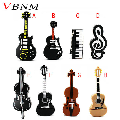 VBNM Music note pen drive  musical instrument usb flash drive pendrive 4GB 8GB 16GB 32GB cartoon memory stick U disk gift