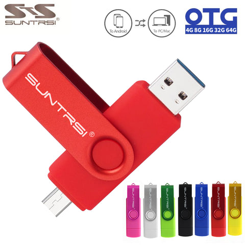 Sunstrsi USB Flash Drive for Android Smart Phone 64GB pen drive 32GB OTG pendrive Metal usb flash 16GB OTG usb stick 8GB USB 2.0