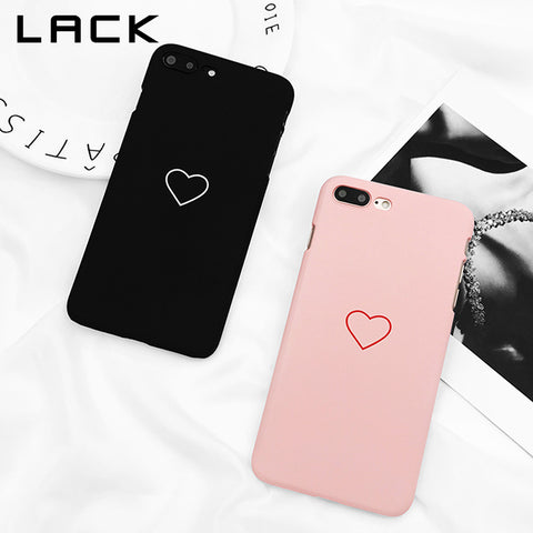 LACK Love Heart Couples Phone Case For iphone 7 PLus Cases Fashion Candy Color Hard PC Back Cover For iphone 7 Case Capa Fundas