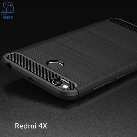 KRY Phone Cases Silicone Soft TPU Business Carbon Phone Cases For Xiaomi Redmi 4X Case Cover For Xiaomi Redmi 4X Case Capa Coque