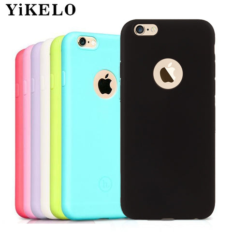 YiKELO Cute Candy Colors Soft TPU Silicon phone cases for iPhone 5 5S SE 6 6S 7 8 Plus X Fashion Back Coque on Case for iPhoneX