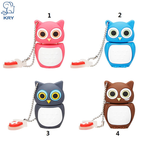 KRY cute cartoon owl USB flash drive memory stick 4GB 8GB 16GB 32GB 64GB U disk USB 2.0 PendrivesUSB flash pen Free Shipping