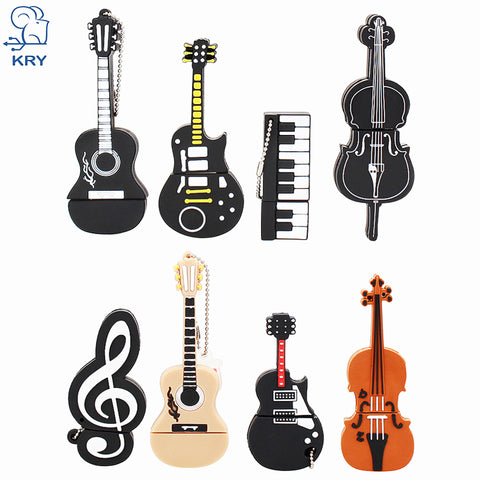 KRY Cartoon Violin Piano Guitar Flash Drive 2.0 4GB 8GB 16GB 32GB 64GB Instrument Model Flash u Drive Pen Driver Free Shipping