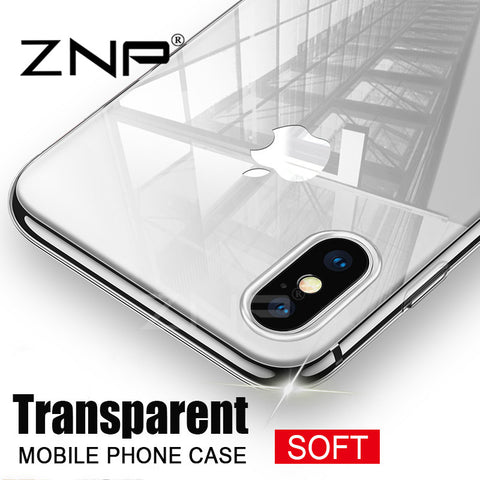 ZNP Ultra Thin Soft transparent TPU Case For Apple iPhone X 8 8 Plus 7 silicone Case Cover For iPhone 6 6 7 Plus Phone Bag Case