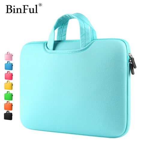 BinFul Multicolor Soft Laptop Sleeve 11 13 15 15.6 inch Laptop Bag Case For Macbook Air 13 Pro Retina 15 Notebook Bags 12'' 14''