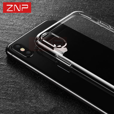 ZNP Ultra Thin Soft Transparent TPU Case For iPhone 8 8 7 Plus 7 Clear Silicone Full Cover For iPhone X Case 6 6S Plus Cases