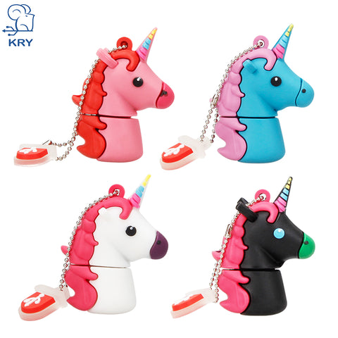 XIWANG New Style Cartoon Unicorn Pen Drive 64gb 32gb usb flash drive cute horse pendrive real capacity 4gb 8gb 16gb memory stick