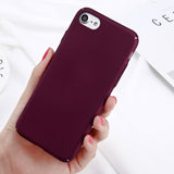 Lovebay Phone Case For iPhone 6 6s 7 8 Plus Simple Plain Wine Red Frosted Matte PC Back Cover Cases For iPhone X 8 7 6 5 5s SE