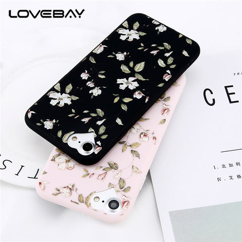 Lovebay Phone Case For Apple iPhone 5 6s 7 Plus 8 Plus Fashion Cartoon Beautiful Flower Soft TPU For iPhone 6 5s SE Phone Case