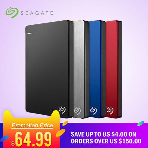 Seagate External HDD 1TB 2TB 4TB Backup Plus Slim USB 3.0 2.5" Portable External Hard Drive Disk for Desktop Laptop STDR1000301