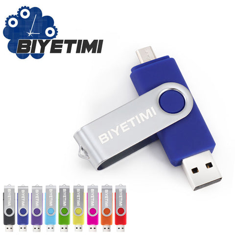 Biyetimi Promotion The OTG Phone USB Flash Drive Universal Smart Phone OTG USB Pen Pendrives 4gb 8gb 16gb 32gb 64g U Disk