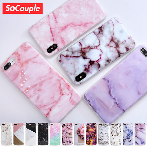 SoCouple For iphone 5s 5 SE 6 6s 8 6/7/8 plus X Granite Scrub Marble Stone image Painted Silicone Phone Case For iphone 7 case