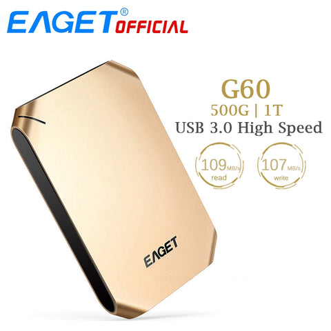 EAGET External Hard Drive 500GB 1T HDD USB 3.0 Hard Disk High Speed Shockproof Encryption Mobile HDD Desktop Laptop Tablets