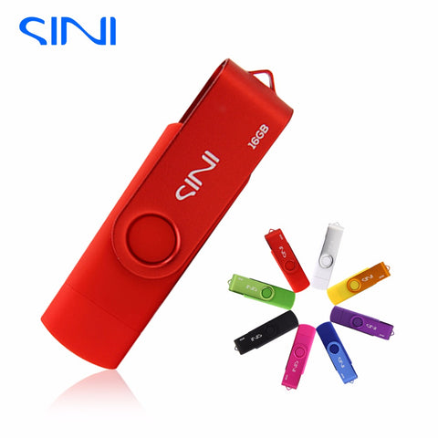 SINI S32 USB Flash Drive cle usb 2.0 flash disk 8g 16g 32g 64g metal pen drive otg external storage smart phone usb memory stick