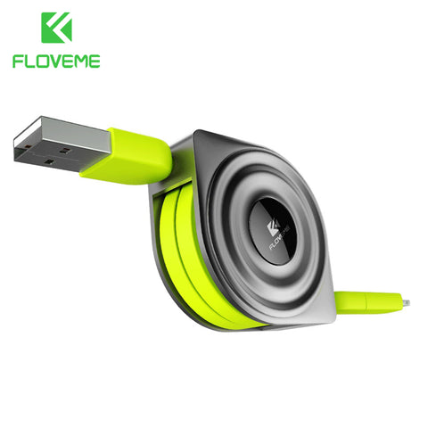 FLOVEME 2 in 1 USB Cable + Micro USB Cables Retractable Mobile Phone Charger for iPhone X 8 7 6 iPad Air 1M for Xiaomi Cabos