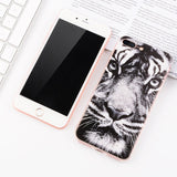 GerTong Painting TPU Phone Cover for iPhone 7 Case Cartoon Animal Flower Protective Shell for iPhone 7 6 6S 8 Plus X 5 5S SE 4 S