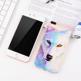 GerTong Painting TPU Phone Cover for iPhone 7 Case Cartoon Animal Flower Protective Shell for iPhone 7 6 6S 8 Plus X 5 5S SE 4 S