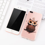 GerTong Painting TPU Phone Cover for iPhone 7 Case Cartoon Animal Flower Protective Shell for iPhone 7 6 6S 8 Plus X 5 5S SE 4 S