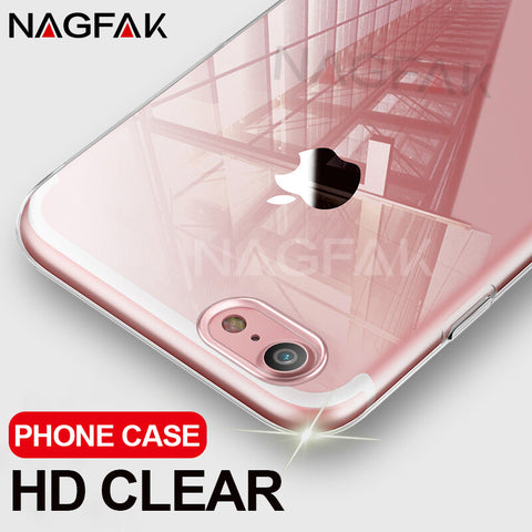 NAGFAK Ultra Thin Transparent Case For iPhone 8 7 Plus 6 6S Plus Cases Soft TPU Cover For iPhone 6 6S 7 8 Plus Phone Case Capa