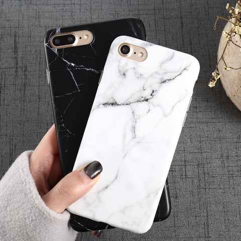 Luxury Marble Pattern i 8 Phone Case For iPhone 8 Plus Case For iPhone8 Plus Black Phone Accessories Coque X 7 Plus 6 6S 5 S SE