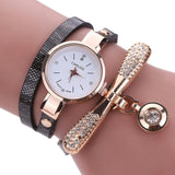 Women Watches Fashion Casual Bracelet Watch Women Relogio Leather Rhinestone Analog Quartz Watch Clock Female Montre Femme