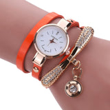 Women Watches Fashion Casual Bracelet Watch Women Relogio Leather Rhinestone Analog Quartz Watch Clock Female Montre Femme