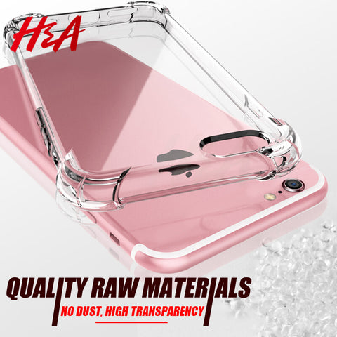 H&A Luxury Anti-knock Transparent Cases For iPhone X 6 6s 7 8 Plus 10 5 5S SE Silicone Phone Cover For iPhone 7 8 X 10 Case Capa