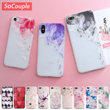 SoCouple Relief TPU case For iphone 7 8 7/8 plus 5 5s SE Case Ultra-thin Scrub Silicone Phone Cases For iphone 6 6S Plus X