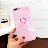 Lovely Heart Painted Phone Case For iphone 6 7 8 Case Fashion Couples Back Soft TPU Cover Cases For iphone 6 6s 7 8 Plus 8 Case