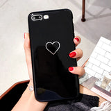 Lovely Heart Painted Phone Case For iphone 6 7 8 Case Fashion Couples Back Soft TPU Cover Cases For iphone 6 6s 7 8 Plus 8 Case