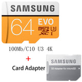 Original SAMSUNG MicroSD Card Flash Memory Card 64GB 128GB  32GB 16GB 100M/s EVO Plus Class10 TF Card SDHC SDXC for phone Gift