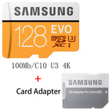 Original SAMSUNG MicroSD Card Flash Memory Card 64GB 128GB  32GB 16GB 100M/s EVO Plus Class10 TF Card SDHC SDXC for phone Gift