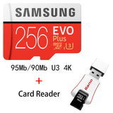 Original SAMSUNG MicroSD Card Flash Memory Card 64GB 128GB  32GB 16GB 100M/s EVO Plus Class10 TF Card SDHC SDXC for phone Gift