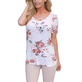 5XL Large Size Spring Summer 2018 Women T-shirt Short Sleeve V-Neck Printed Shirt Plus Size Women Clothing Fashion Sexy Tops