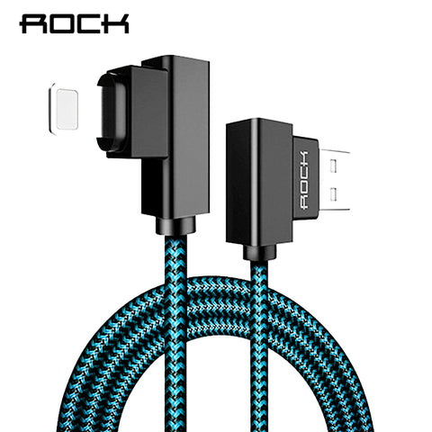 ROCK for iPhone Cable USB for Lighting L Bending USB Fast Charging Cable For iPhone 5 6 7 Right Angle for iPad 2017 Air mini