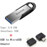 SanDisk USB Flash Drive 16gb 32gb 64gb 128GB  CZ73 150MB/S USB 3.0 ULTRA FLAIR Memory Stick Pen Drives  Flash disk U Disk for PC