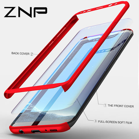 ZNP 360 Degree Phone Cases For Samsung NOTE 8 S7 Edge Case S8 Plus Shockproof Full Cover For Samsung Galaxy S8 Plus NOTE 8 Case