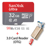 SanDisk Micro SD Card 100MB/s 256GB 128GB 64GB 32GB 16GB U1 Class 10 Memory Card microsd Flash TF Card with Card Adapter