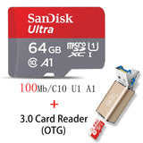 SanDisk Micro SD Card 100MB/s 256GB 128GB 64GB 32GB 16GB U1 Class 10 Memory Card microsd Flash TF Card with Card Adapter