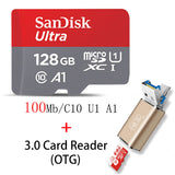 SanDisk Micro SD Card 100MB/s 256GB 128GB 64GB 32GB 16GB U1 Class 10 Memory Card microsd Flash TF Card with Card Adapter