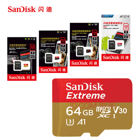 SanDisk 100MB/S 64G Memory Card 256GB 128GB 64GB 32GB 16GB U3/U1 Class 10 Micro SD Card SDXC SDHC microsd Flash TF Card