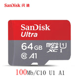 SanDisk 100MB/S 64G Memory Card 256GB 128GB 64GB 32GB 16GB U3/U1 Class 10 Micro SD Card SDXC SDHC microsd Flash TF Card