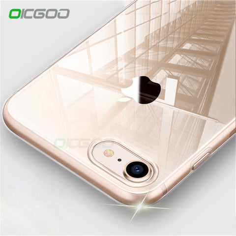 OICGOO Ultra Thin Soft Transparent TPU Case For iPhone 8 8 7 Plus 7 Clear Silicone Full Cover For iPhone X Case 6 6S Plus Cases